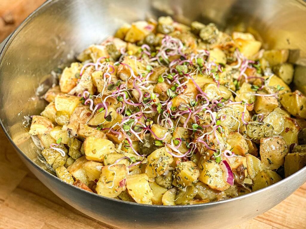 Kartoffelsalat Aus Dem Ofen Ohne Zu Sch Len Vegan Und Einfach