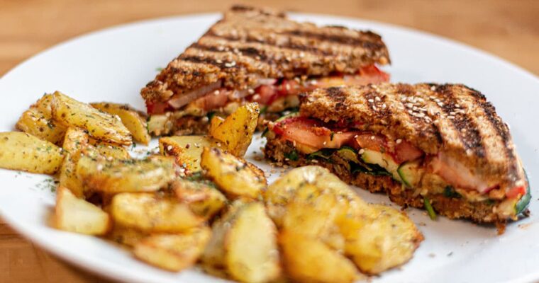 Zucchini Sandwich mit Pesto